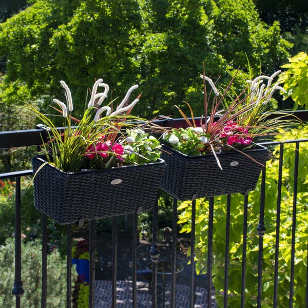 Wicker Balcony Planter